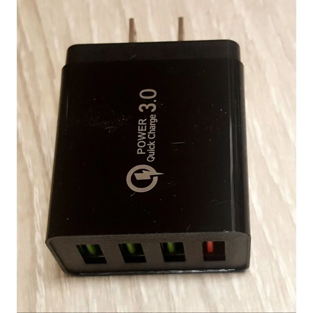 Fast 4 Port Wall Charger Quick Charge 3.0 Black